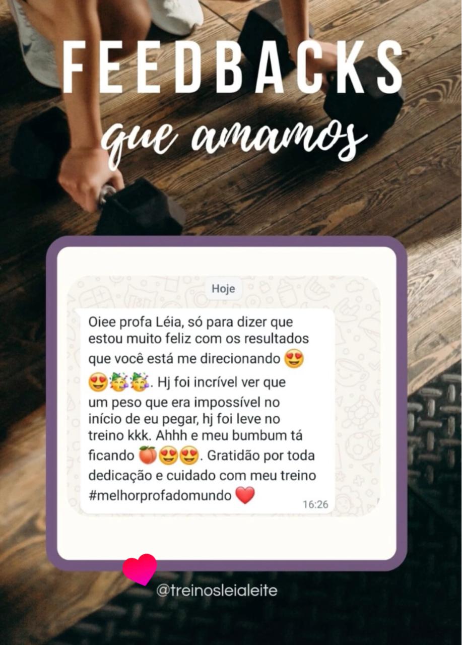 Print de feedback recebido no WhatsApp por uma aluna da Leia Leite